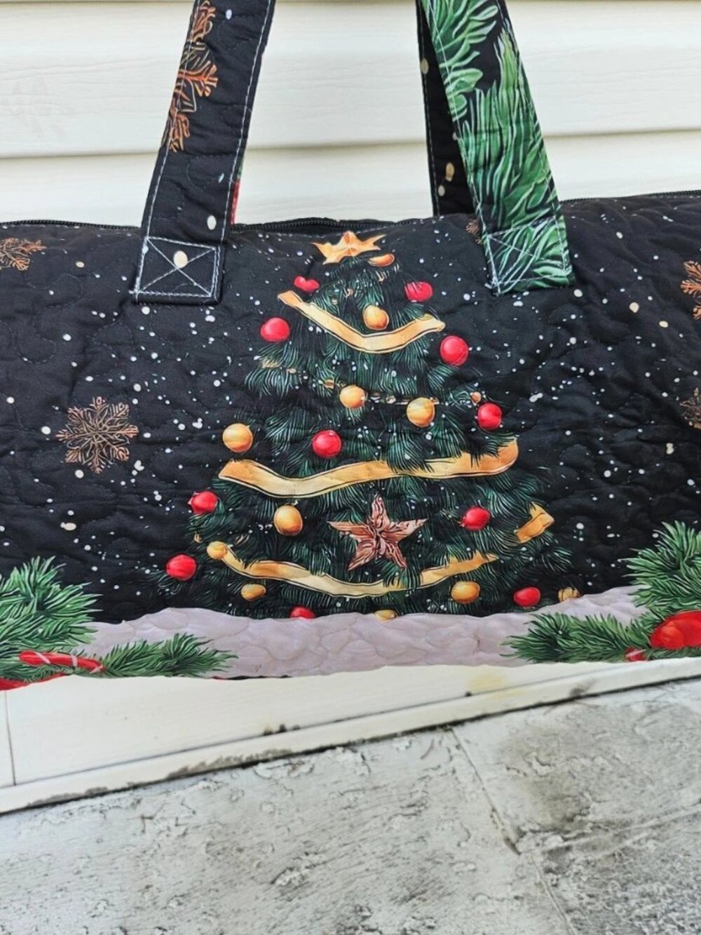 Christmas Duffle Bag Fabric Printed Multi Color Travel Bag Gym Bag Unbranded - Picture 3 of 12